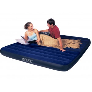 Надувной матрас Intex King Downy Royal Blue, 183х203х25 см.